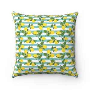 Positano Lemons Spun Polyester Square Pillow Case 16x16"