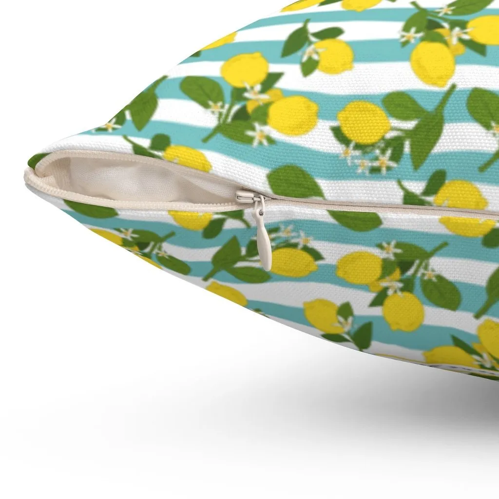 Positano Lemons Spun Polyester Square Pillow Case 16x16"