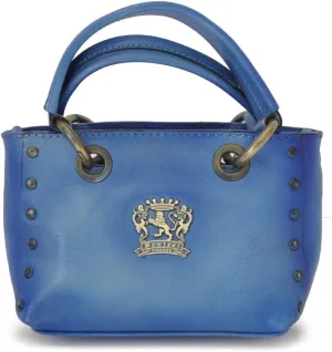 Pratesi Leather, Leather Bag for Women Bagnone in cow leather - Radica Sky Blue