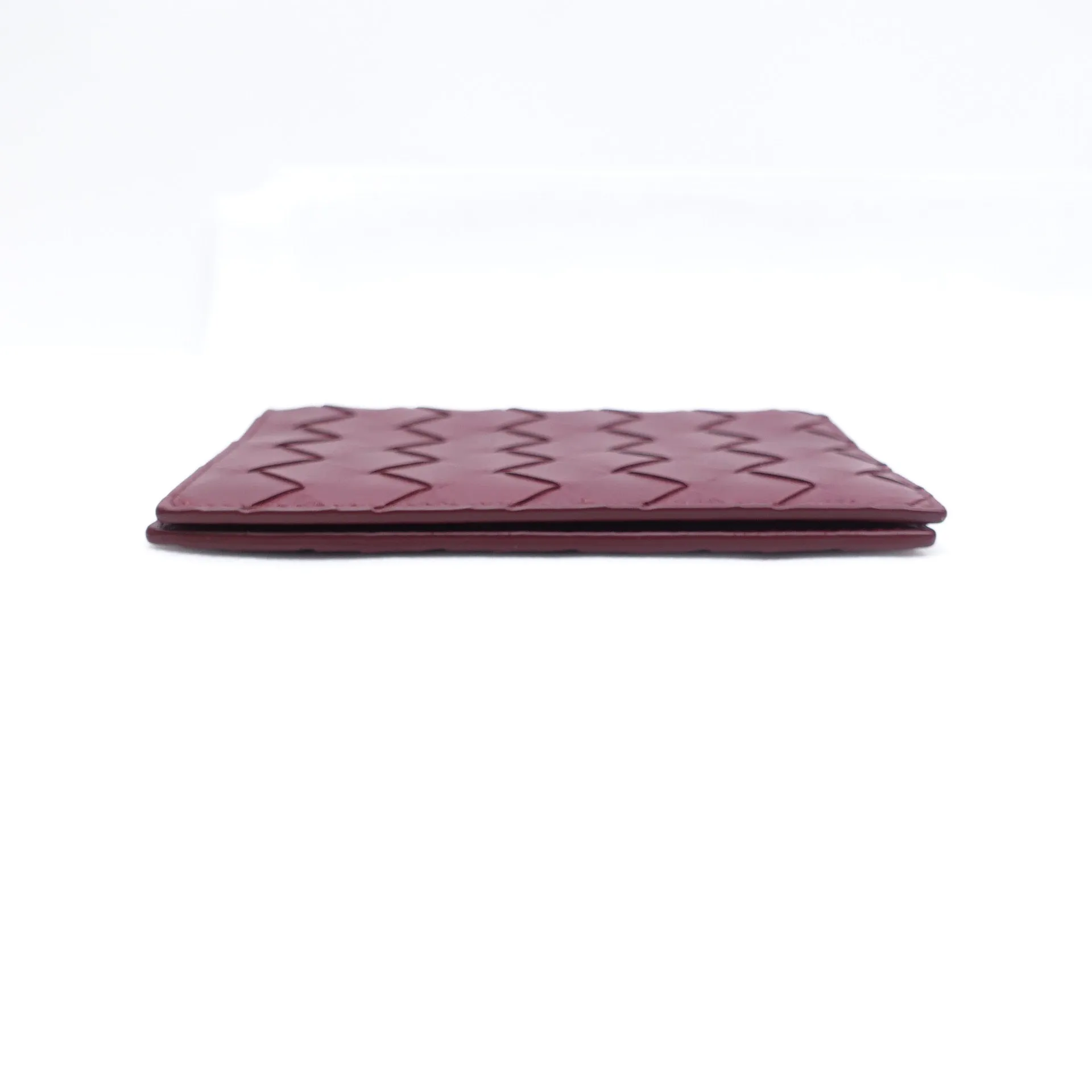 PRE-OWNED Burgundy Intrecciato Passport Holder