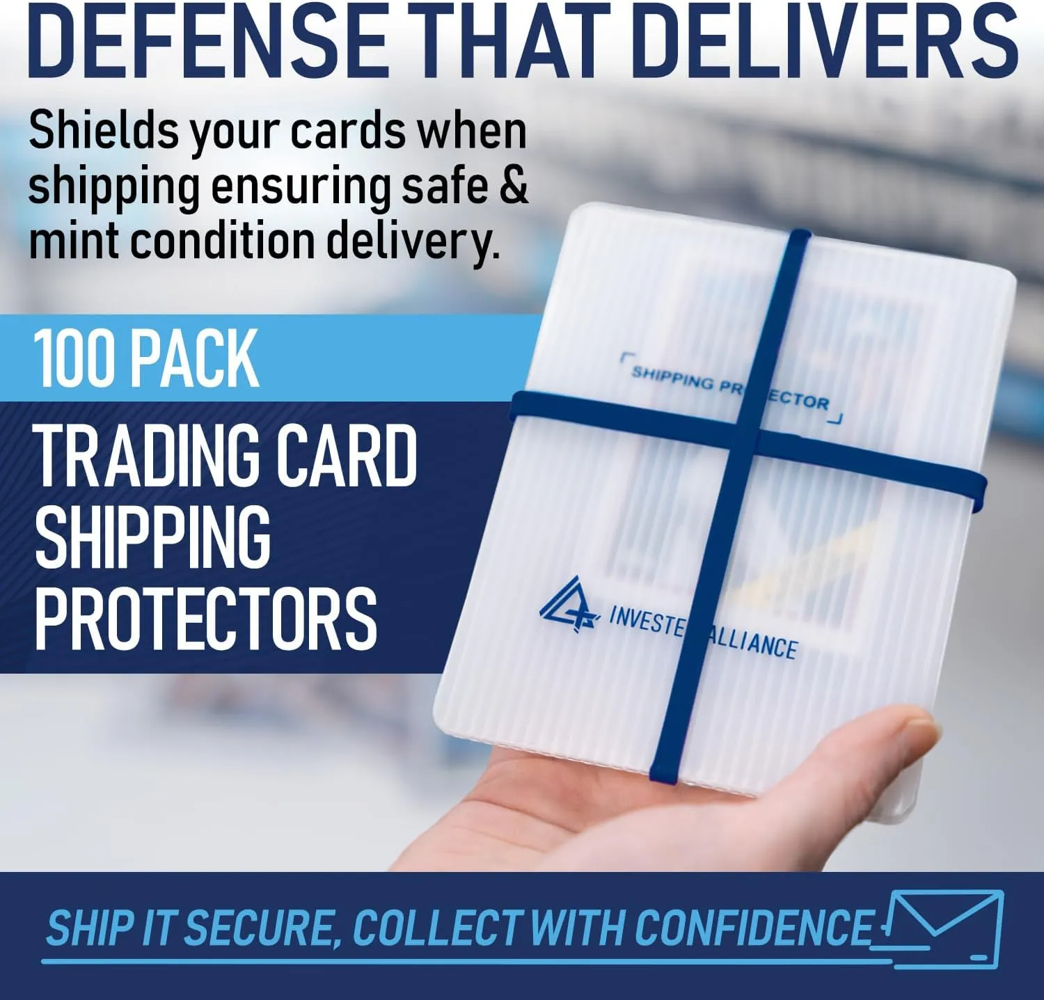 Premium Bundle Trading Card Shipping Protector with Rubber Bands | Graded Cards Protectors, Sports Trading Card Shipping Supplies Packaging, TCG Baseball Cards Shippings Shield.