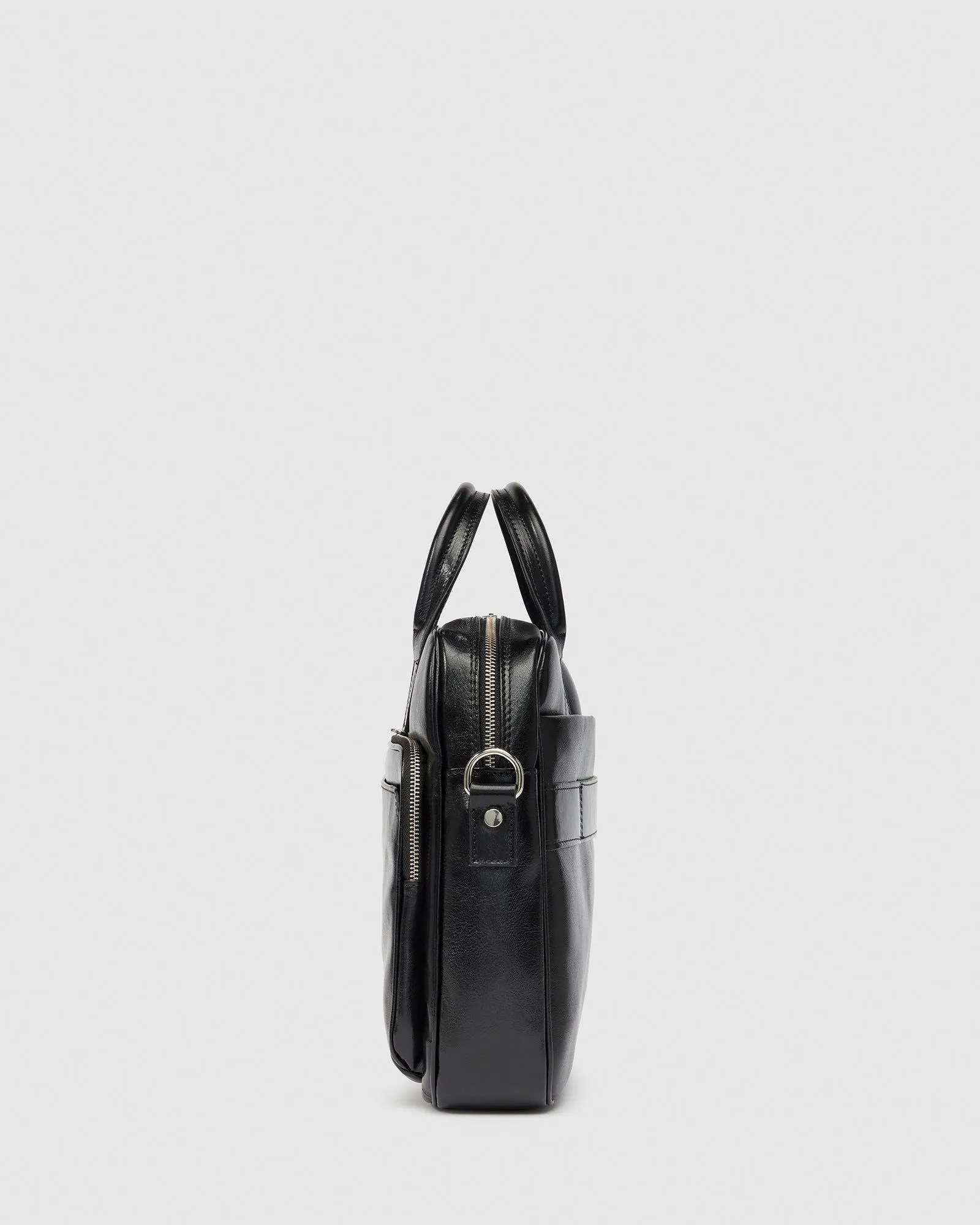 Pretoria Black - Leather Laptop Briefcase