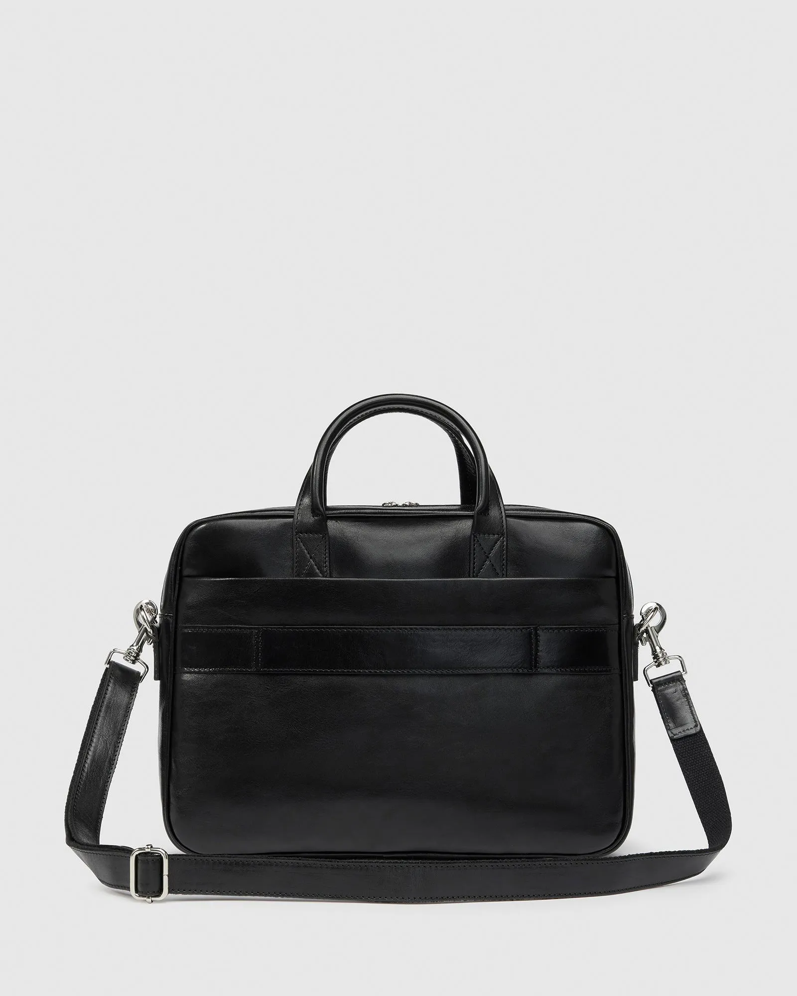 Pretoria Black - Leather Laptop Briefcase
