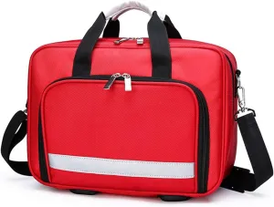 Professional Empty First Responder Bag Emergency Shoulder Bag Empty, Trauma First Aid Kits Storage Bag (Bag Only)(Red)