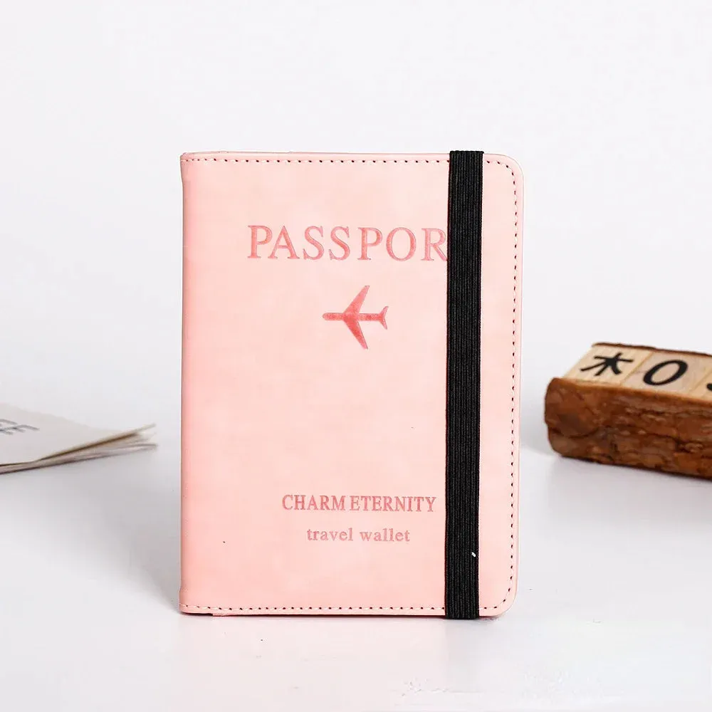 PU Leather Strap Passport Bag - RFID Passport Holder and Travel Wallet