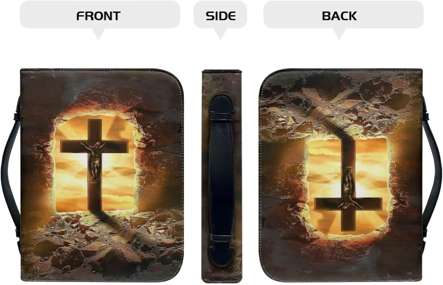 PU Print Bible Case foe Men, Bible Bag,Bible Holder, Bible Bags, Study Bible Cases, Bible Covers for Women, Covers for Bible, Bible Cover Case, Cross,2XL
