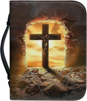 PU Print Bible Case foe Men, Bible Bag,Bible Holder, Bible Bags, Study Bible Cases, Bible Covers for Women, Covers for Bible, Bible Cover Case, Cross,2XL