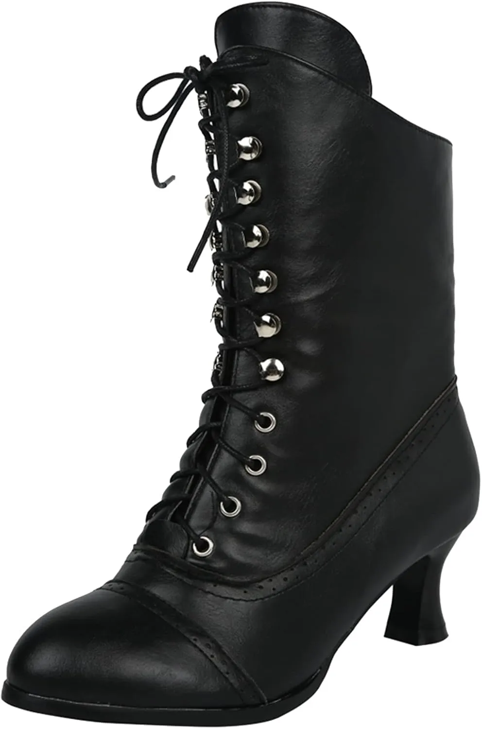 Pumps Kitten Heel Bootie Women'S Ankle Bootie Boot Peep Toe Booties Women Slip On Leather Formal Dress Shoes Pu Leather Lace-Up Boots Side Zip