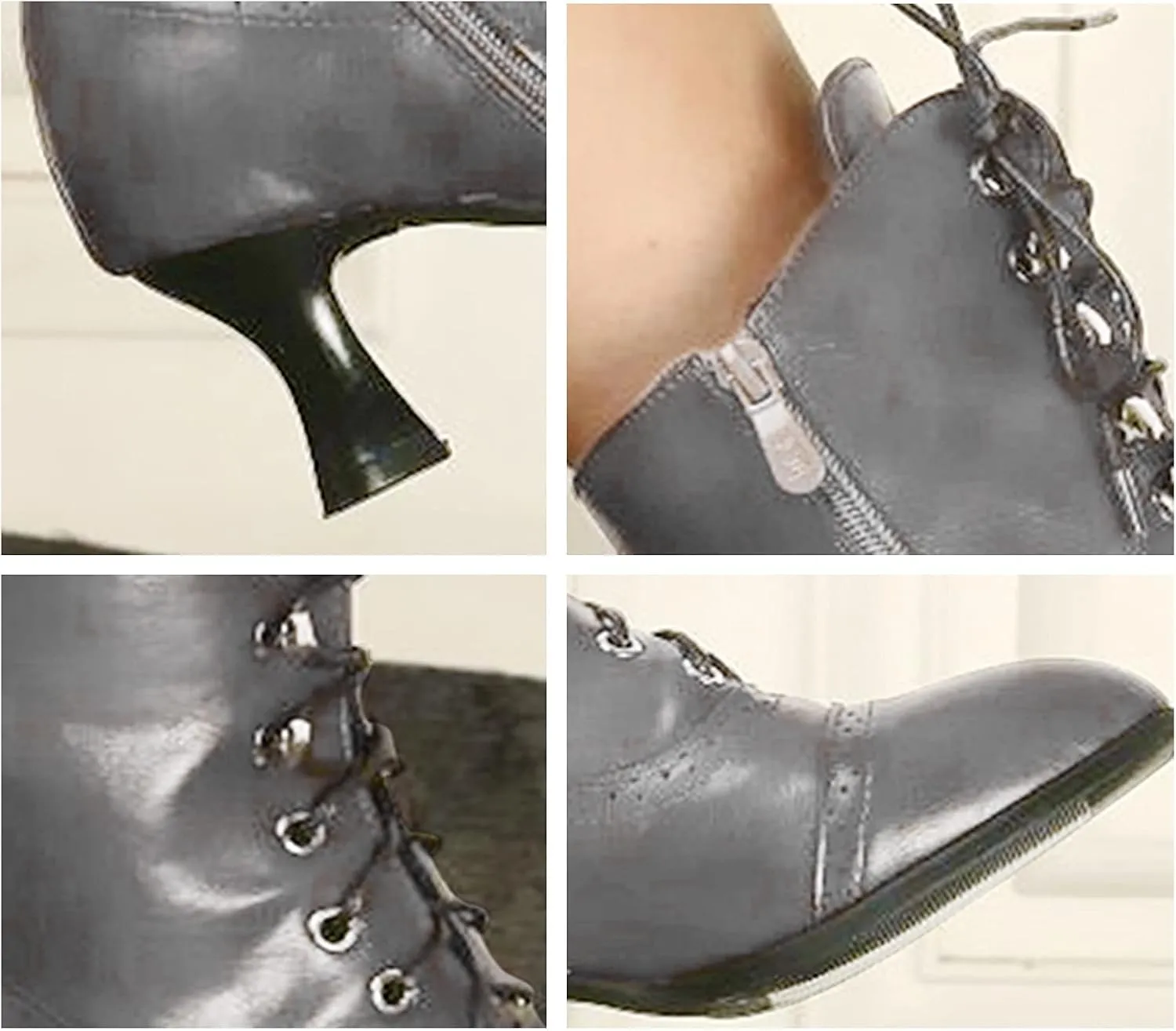 Pumps Kitten Heel Bootie Women'S Ankle Bootie Boot Peep Toe Booties Women Slip On Leather Formal Dress Shoes Pu Leather Lace-Up Boots Side Zip