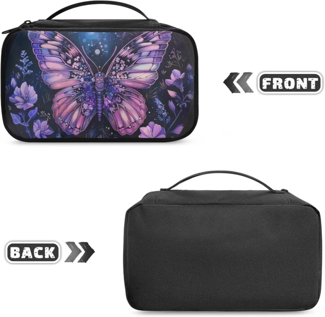 Purple Butterfly Makeup Bag Womens Toiletry Bags for Traveling Makeup Bag Womens Makeup Bags Lightweight Makeup Artist Organizer Bag Comfort,Softness,Water-Resistant
