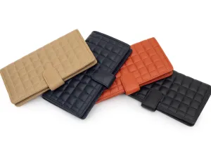 Quilted Checks Passport Wallet