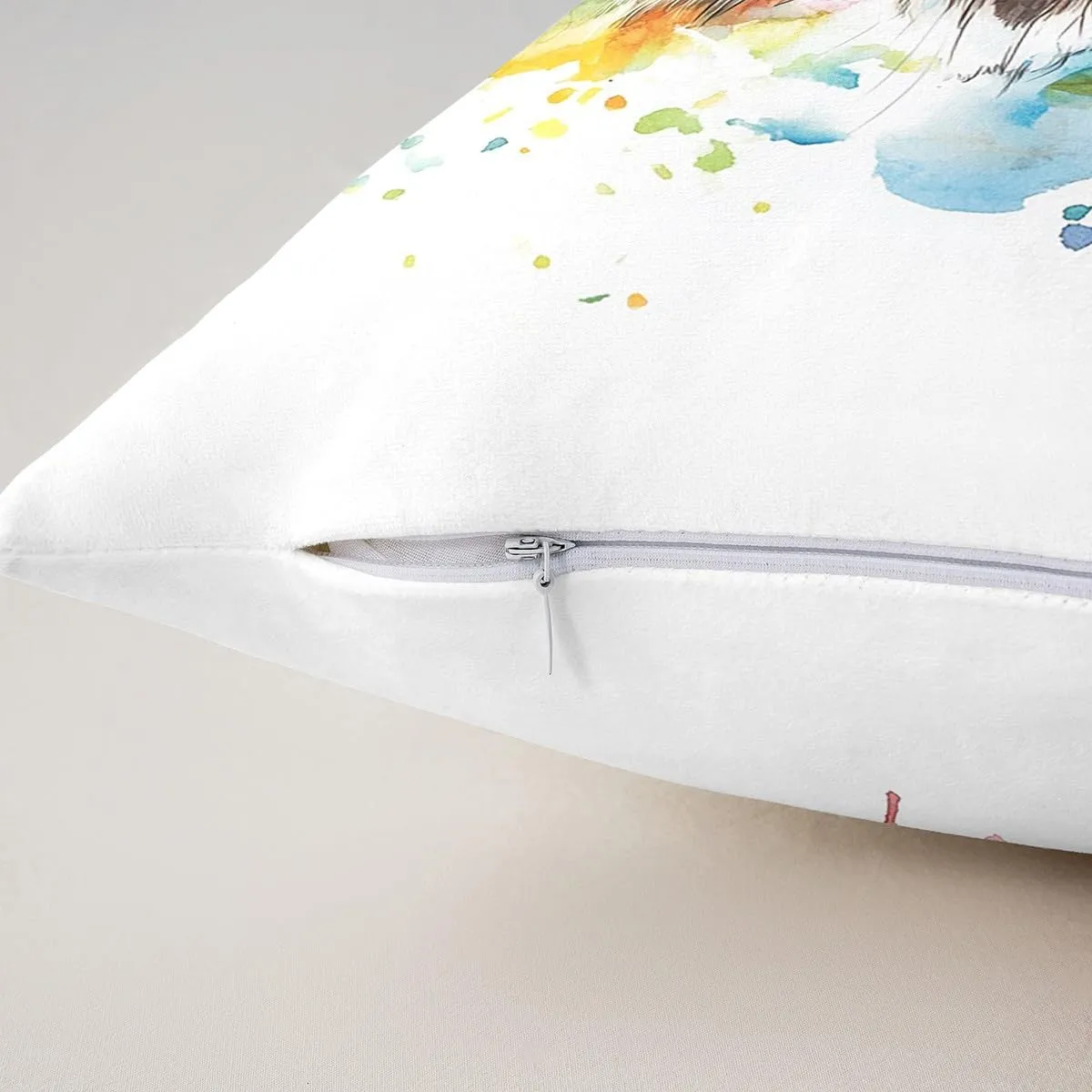 Raccoon Pillow Covers 16"x16" Set of 2,Jungle Cute Animals Reversible Throw Pillow Covers,Wildlife Colorful Graffiti Pillow Cases for Kids Boys Teens,Boys Girls Animals Lover Cushion Covers