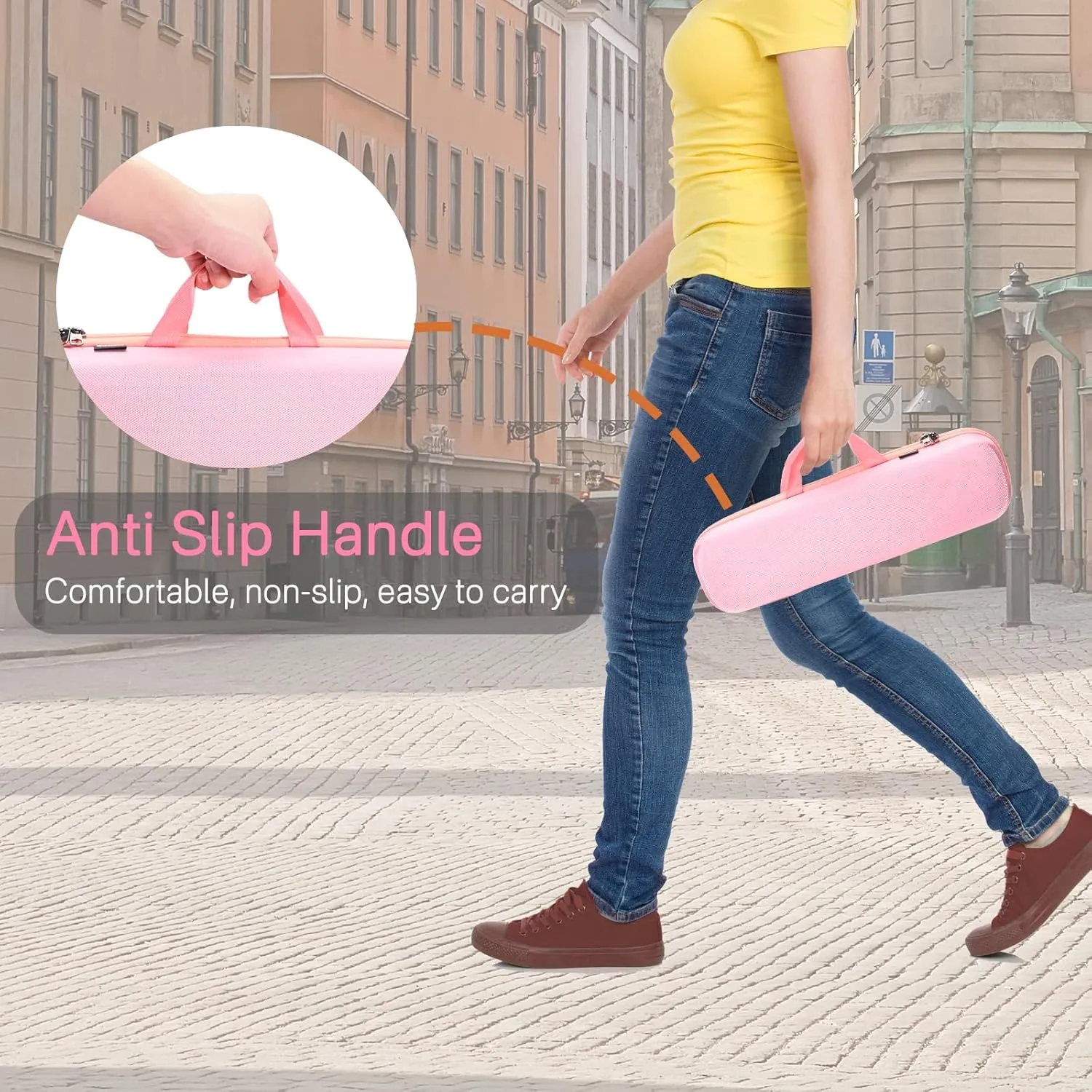 RAIACE Hard Carrying Case Compatible with Dyson airstrait Straightener, Travel Storage Bag. (for Sale is case only) - Pink