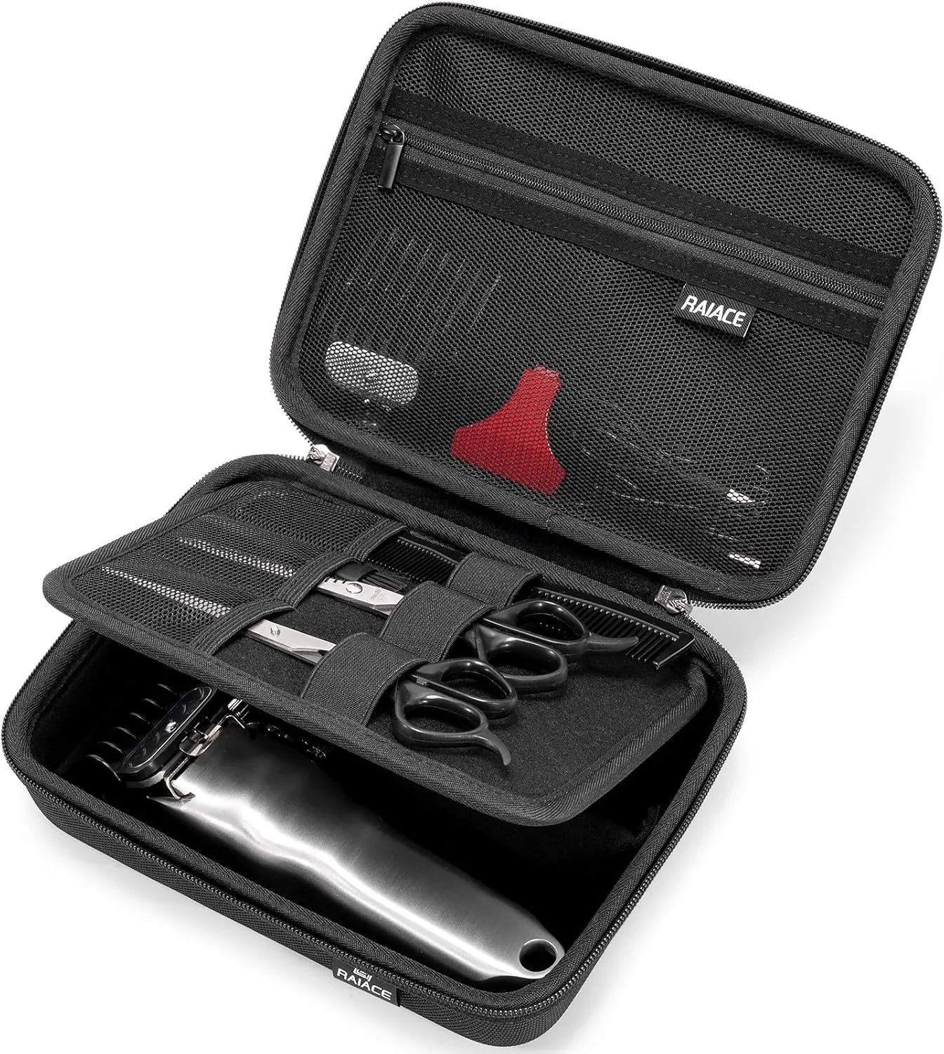 RAIACE Hard Storage Case Compatible with Hair Clippers, Protective Carrying Bag for Hatteker/Oneisal Razor Guard Grooming Kits. (case only)-Black