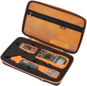 RAIACE Hard Travel Storage Case Compatible with Klein Tools ET310 AC Circuit Breaker, Finder & 80041 Outlet Repair Tool Kit & RT250 GFCI Receptacle Tester. Home Tester Kit Bag. (case only) - Orange