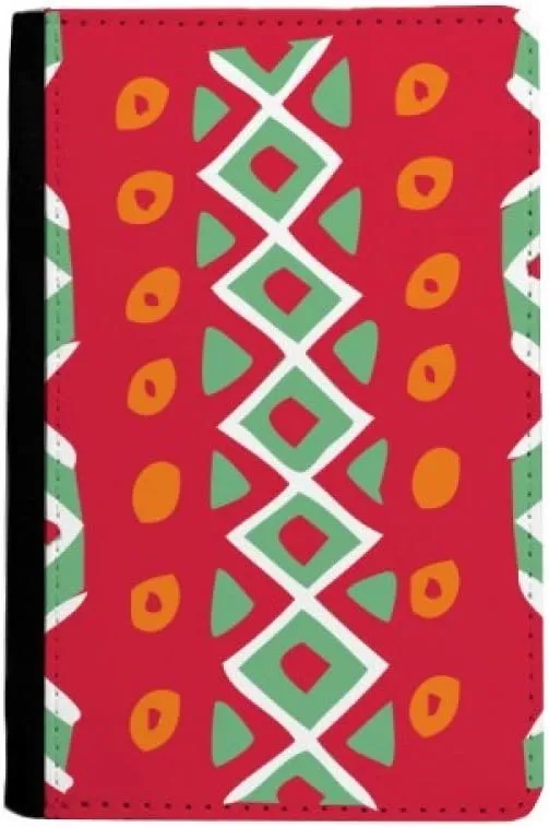Red Mexico Totems Ancient Civilization Drawing Passport Holder Notecase Burse Wallet Cover Card Purse