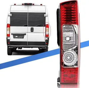 Replacement Right Side Tail Light Without Circuit for Ram ProMaster 1500 2500 3500 for 2010-2023, w/o Bulbs harness, Work Van Rear Lamp for 4725946AB RH