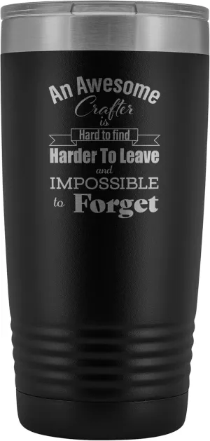 Retirement Gifts for Crafter Tumbler - Leather Jewelry Woodcrater Lenscrafter Manager - Best Appreciation, Farewell, Thank You, Leaving Job, Going Away - Stainless Steel - 20oz - Black