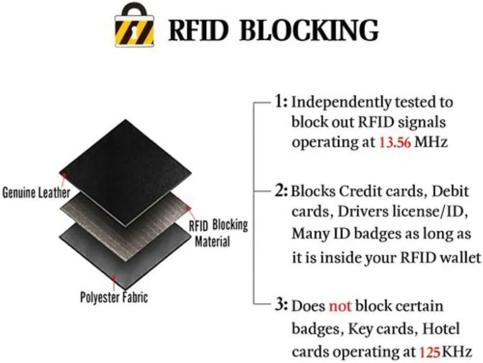 RFID Protect Slim Minimalist Pocket Leather Wallet Card Holder - Brown