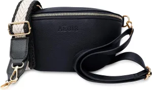 RFID Sling Bag for Women Anti-Theft E M F Crossbody Bag, Vegan Leather