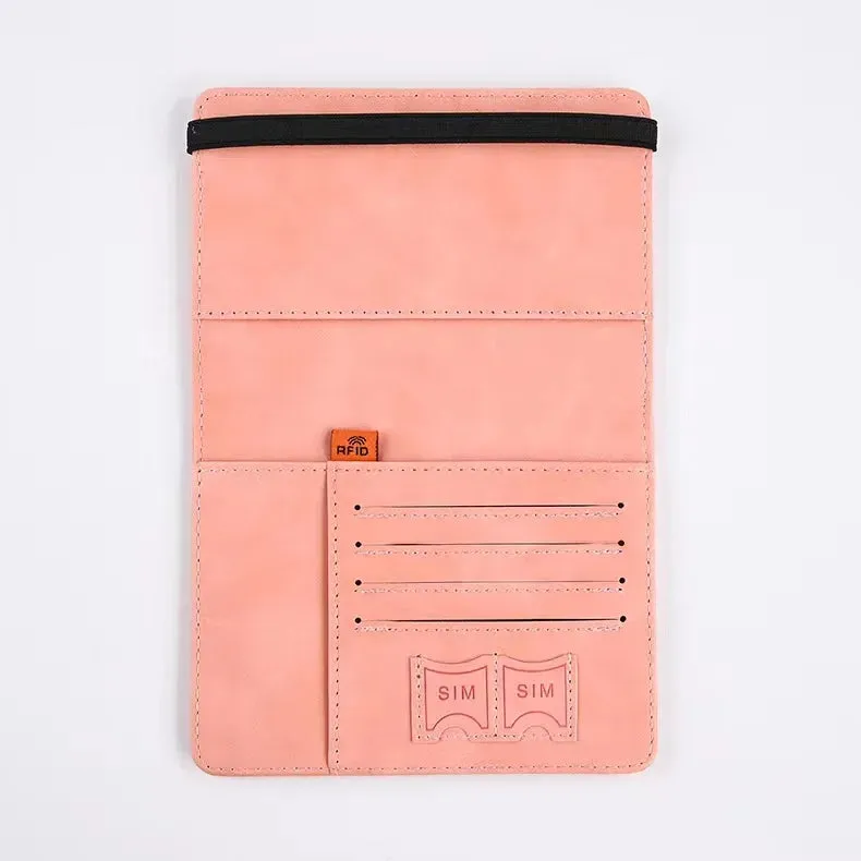 RFID Vintage Business Passport Holder – Multi-Function PU Leather Travel Wallet for Men and Women