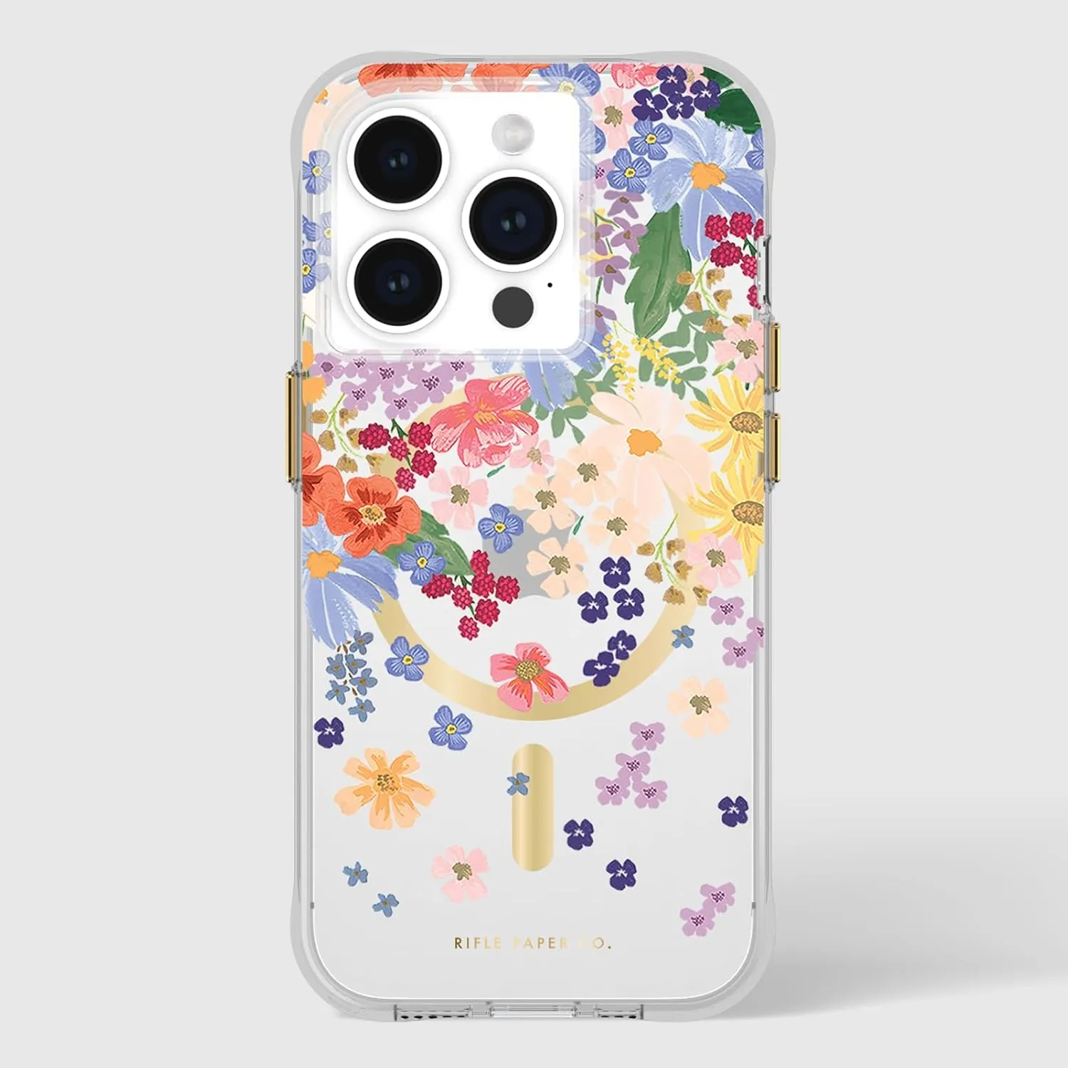 Rifle Paper Co. iPhone 15 Pro Case [Compatible with MagSafe] [12ft Drop Protection] Cute iPhone Case 6.1" with Floral Pattern, Anti-Scratch Tech, Shockproof Material, Slim Fit - Margaux