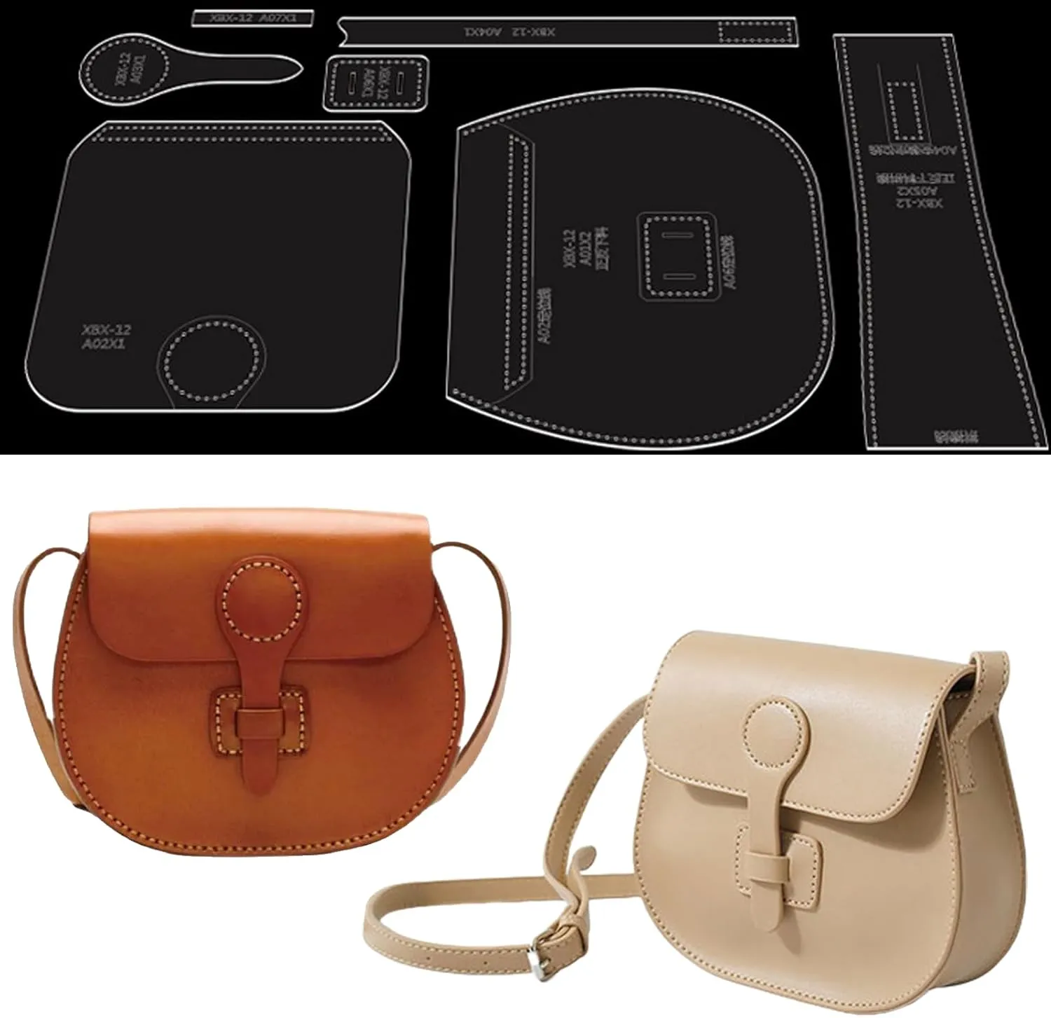 RIVEENY Leather Pattern Template, Leather Craft Acrylic Patterns, Leather Bag Patterns Templates, Acrylic Leather Patterns Templates for Women's Handbags