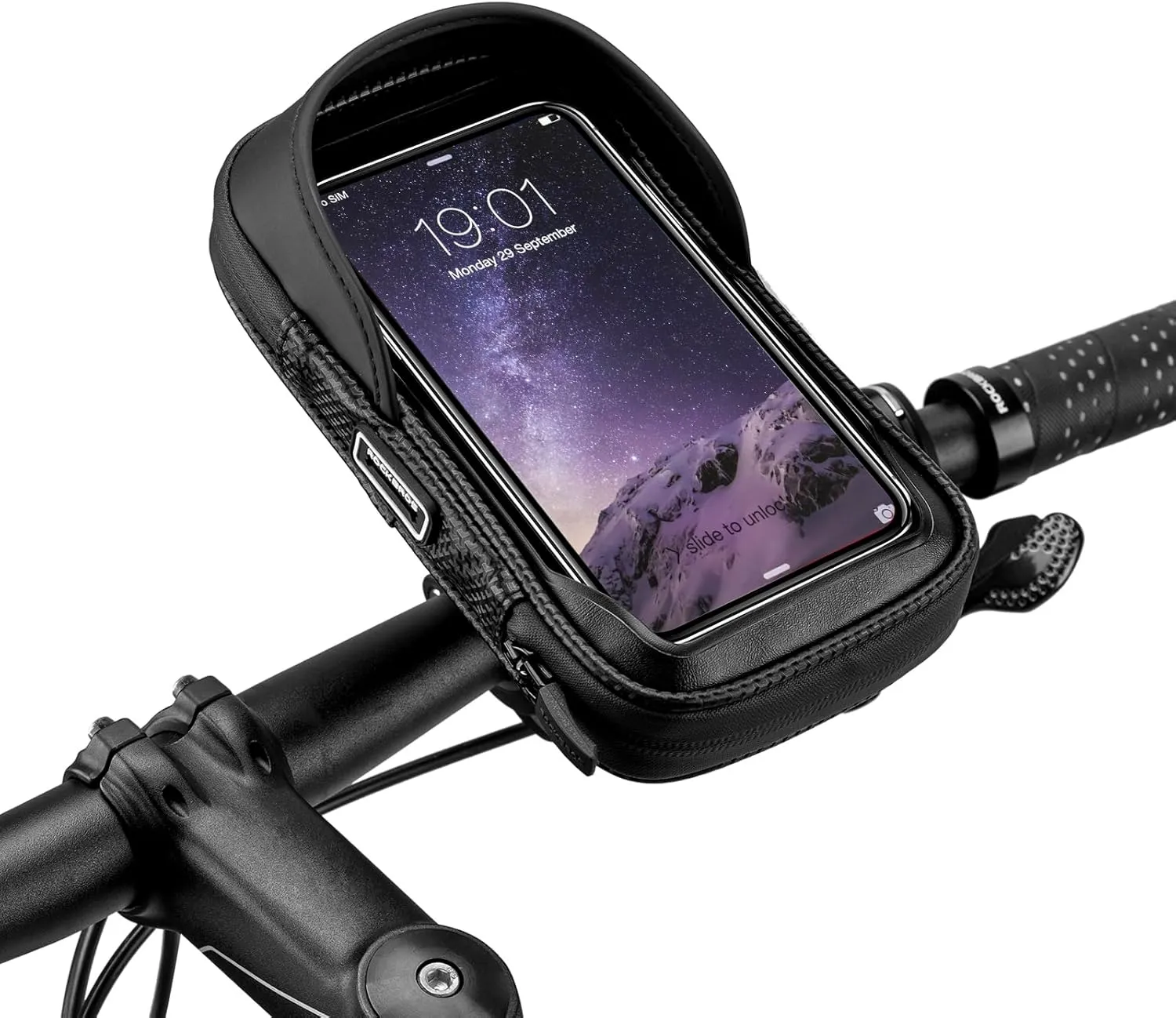 ROCKBROS Bike Motorcycle Phone Mount Handlebar Bag - 360° Rotatable Waterproof Shockproof Phone Holder for iPhone up to 7'' | Bicycle Cycling & Motorcycle Accessories