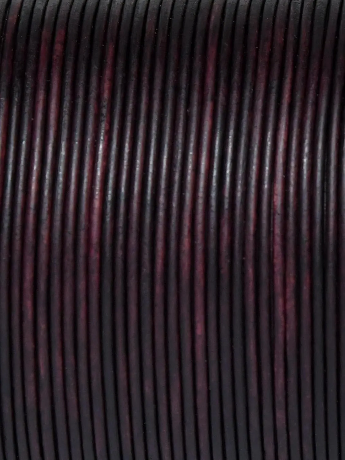 Round Genuine Leather String Cord, Rope for Jewelry Making, Necklaces, Bracelets, Kumihimo Braiding, Wraps, Crafts and Hobby Projects (Distressed Red Brown, 1.5 MM)