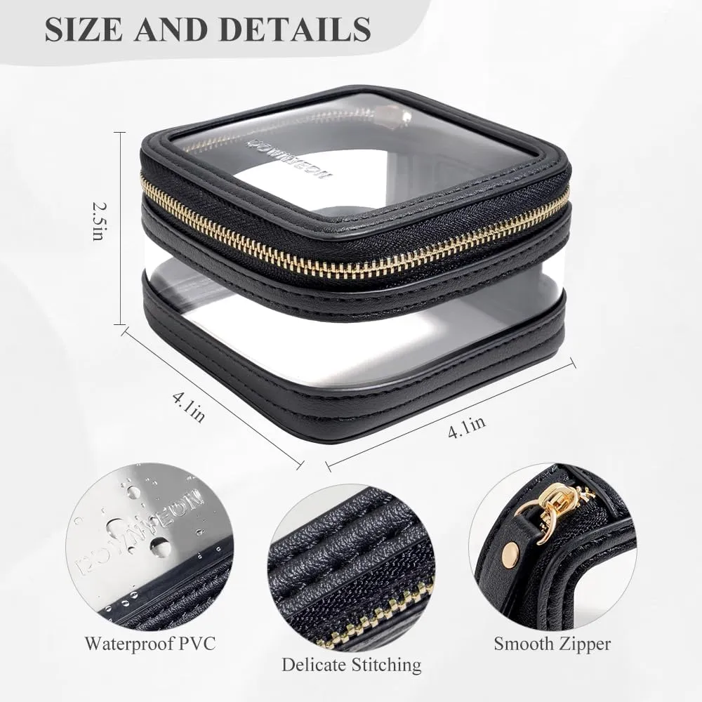 ROWNYEON Clear Makeup Case Toiletry Bag Multipurpose Travel Makeup Train Case Portable Cosmetic Organizer Transparent Storage Bag