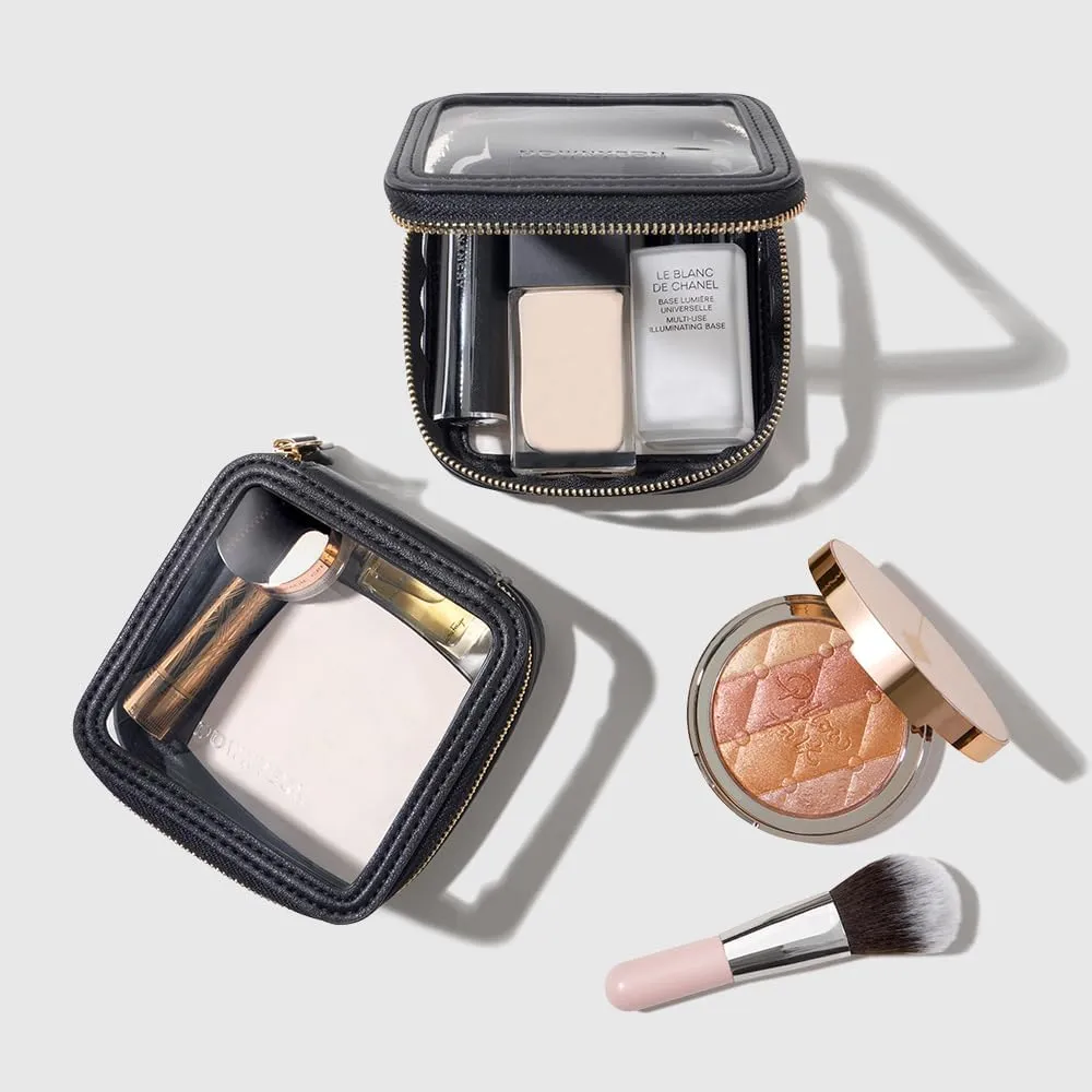 ROWNYEON Clear Makeup Case Toiletry Bag Multipurpose Travel Makeup Train Case Portable Cosmetic Organizer Transparent Storage Bag