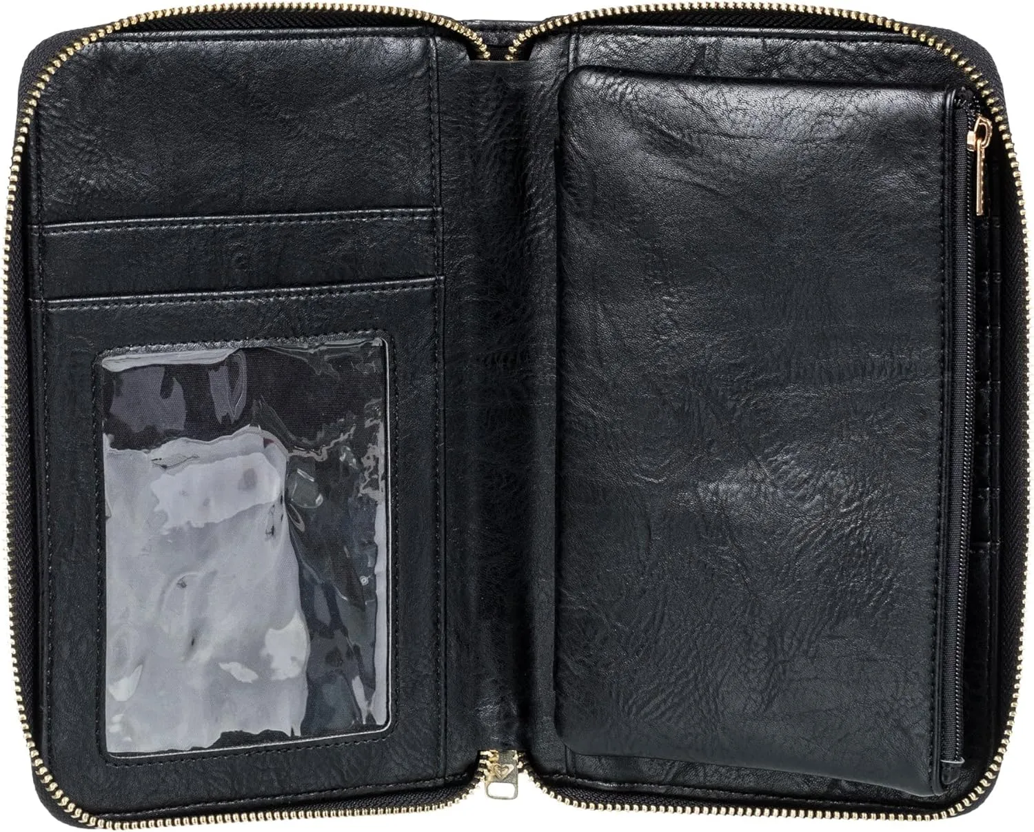 Roxy Women's Wallet | ID Window | Passport Window | Zip Closure | Card Slots | Travel | Everyday Carry | Faux Leather