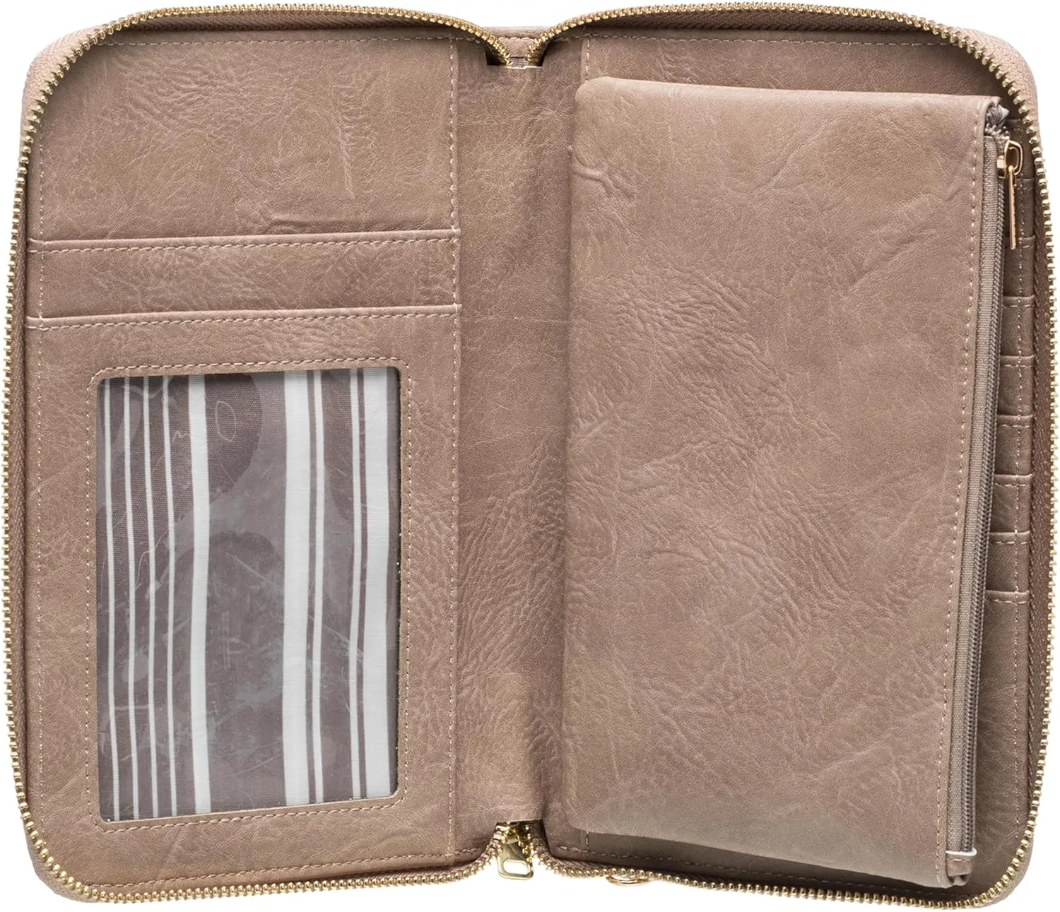 Roxy Women's Wallet | ID Window | Passport Window | Zip Closure | Card Slots | Travel | Everyday Carry | Faux Leather