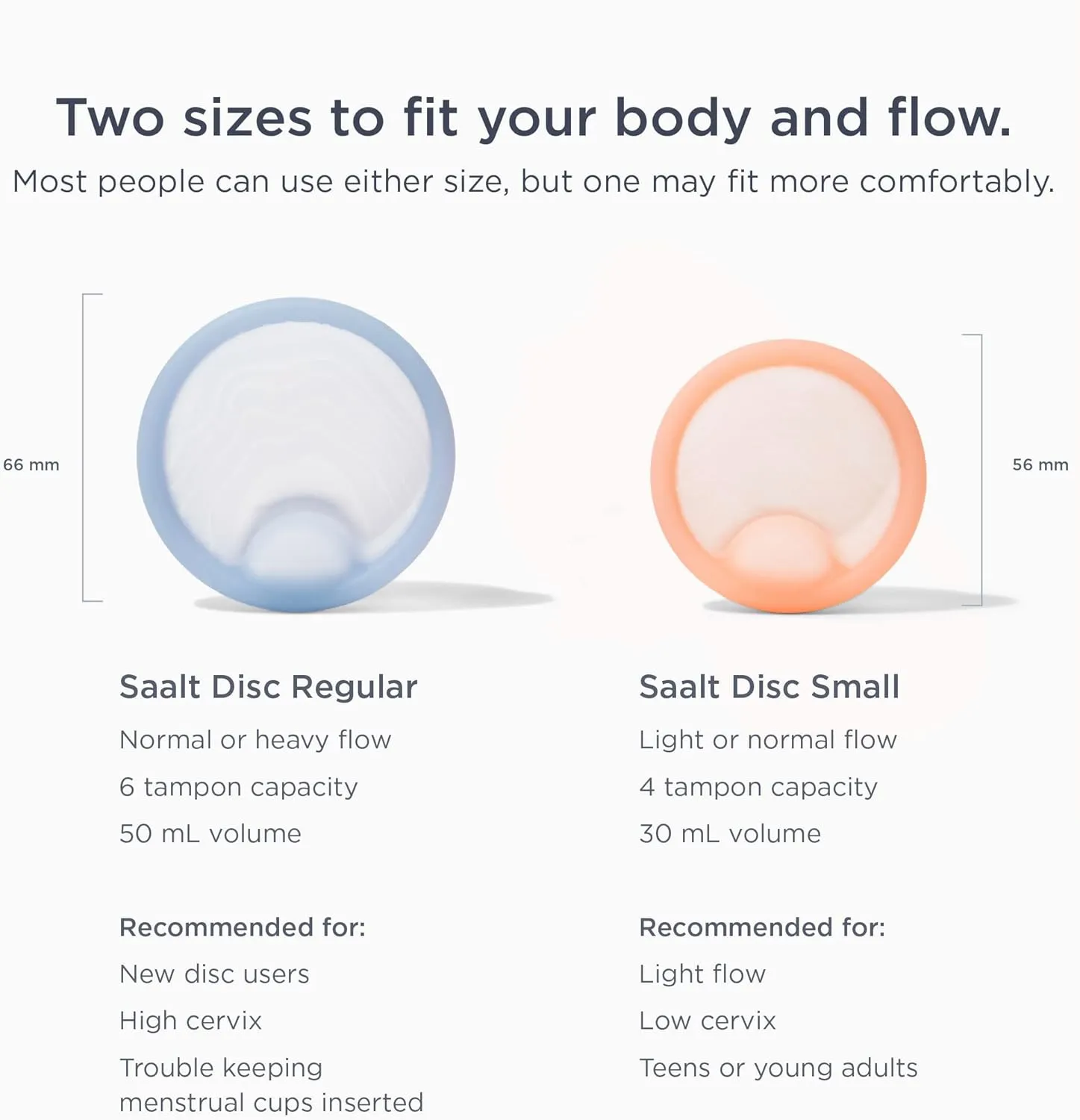 Saalt Menstrual Disc Duo - Soft, Flexible, Reusable Medical-Grade Silicone, Wear 12 Hours, Removal Notch Duo, Includes Both Sizes, Menstrual Cup | Tampon Alternative, Made in USA, Lasts 10 Years