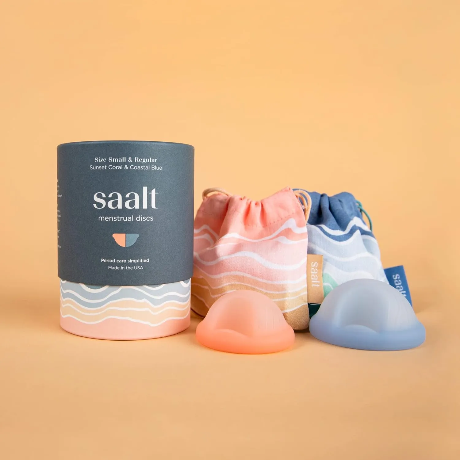 Saalt Menstrual Disc Duo - Soft, Flexible, Reusable Medical-Grade Silicone, Wear 12 Hours, Removal Notch Duo, Includes Both Sizes, Menstrual Cup | Tampon Alternative, Made in USA, Lasts 10 Years