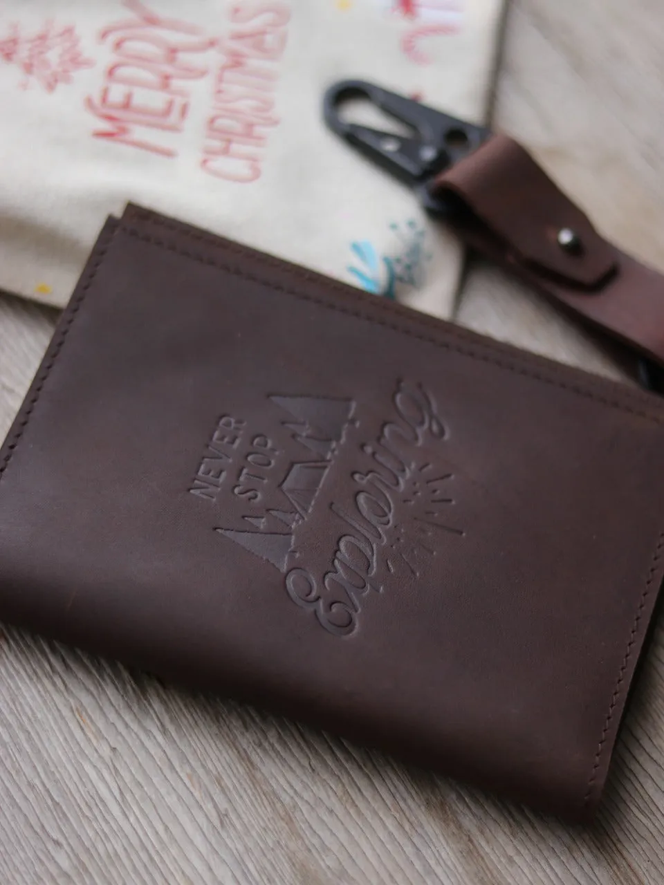 SALE!! Leather Passport Holder with Key chain
