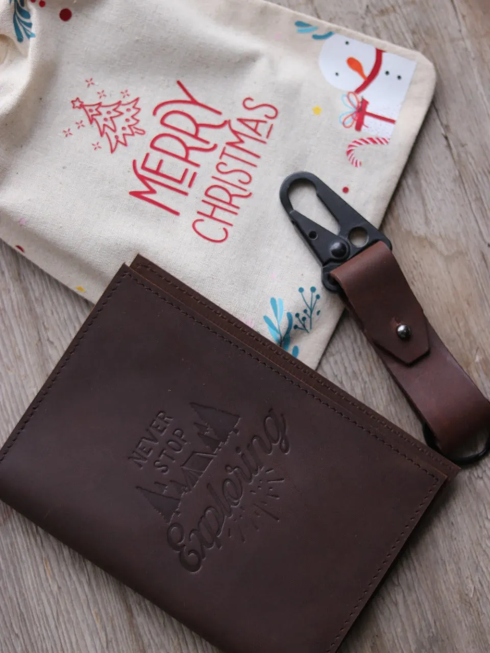 SALE!! Leather Passport Holder with Key chain