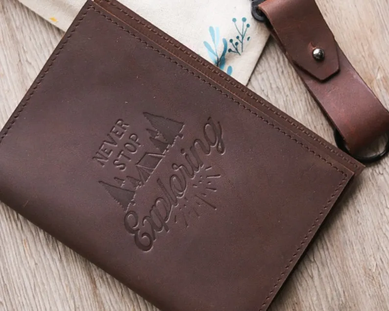 SALE!! Leather Passport Holder with Key chain