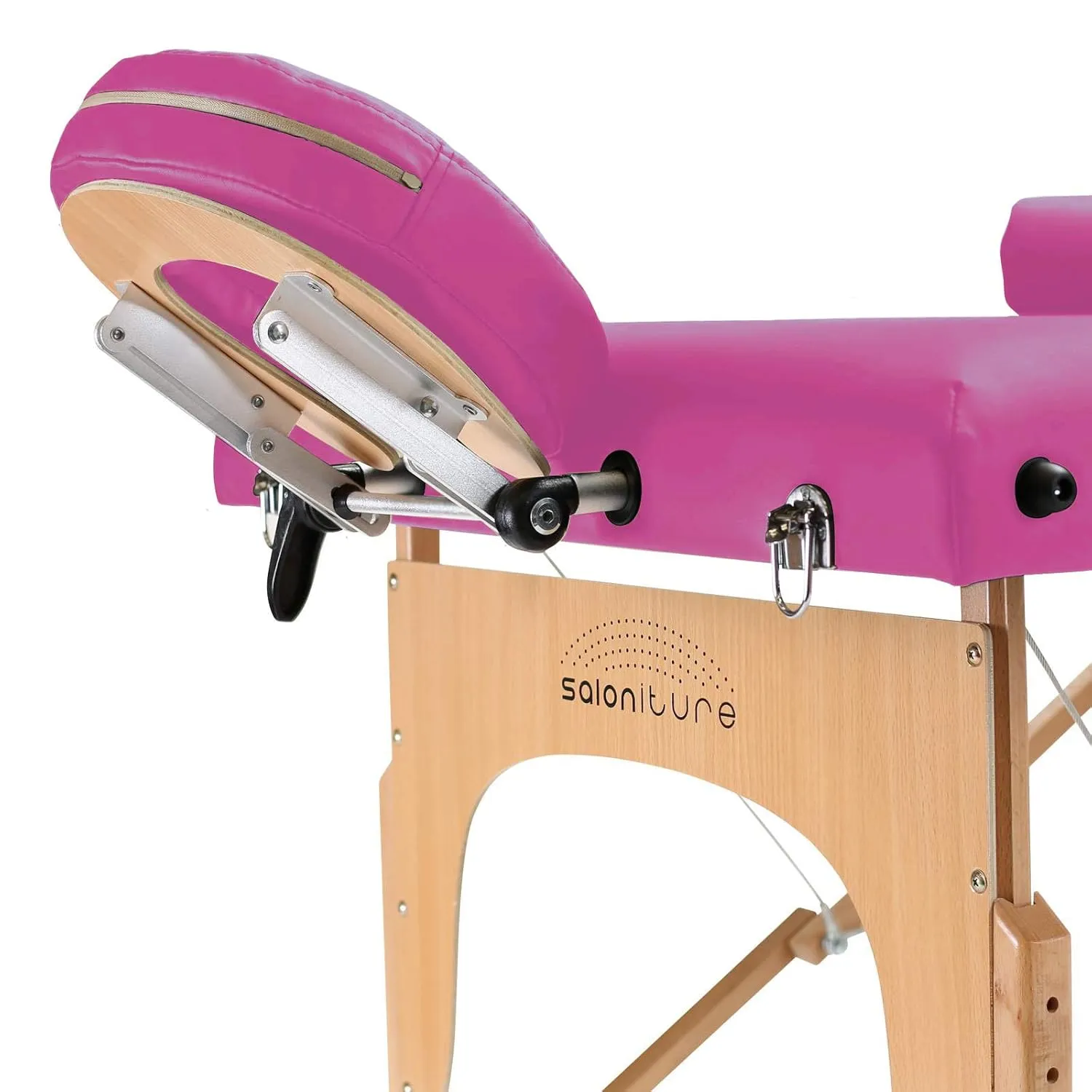 Saloniture Professional Portable Massage Table with Backrest - Hot Pink