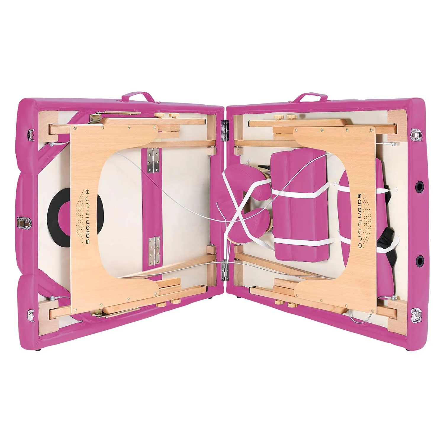 Saloniture Professional Portable Massage Table with Backrest - Hot Pink