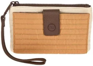 Samantha Brown To-Go RFID Quilted Travel Wallet (Taupe Colorblock)