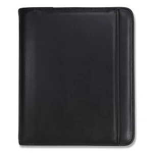 Samsill® Professional Zippered Pad Holder/ring Binder, Pockets, Writing Pad, Vinyl Black