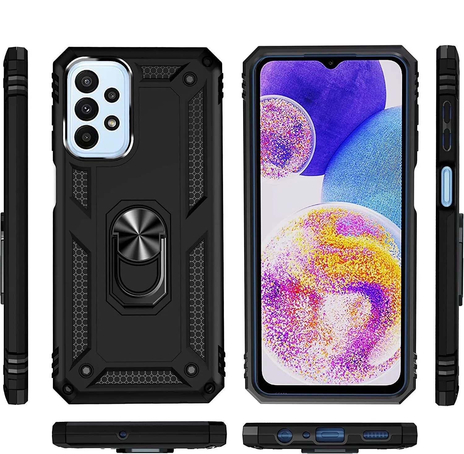 Samsung Galaxy A23 4G/5G Case Kickstand Ring Cover & Glass Screen Protector