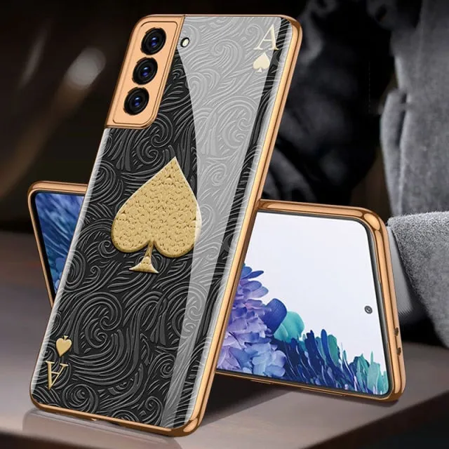 Samsung Galaxy S21 Ultra Plus S21 5G Case Plated 9H Ceramics Tempered Glass