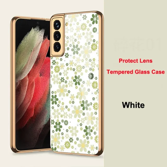 Samsung Galaxy S21 Ultra Plus S21 5G Case Plated 9H Ceramics Tempered Glass