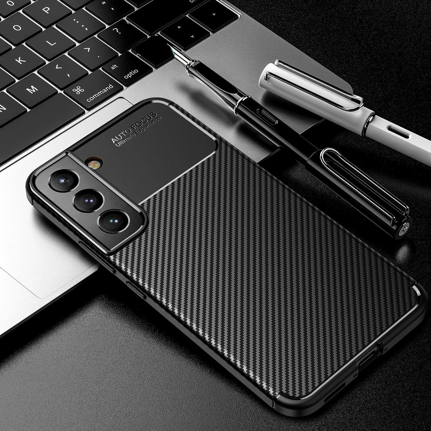Samsung Galaxy S23 Case, Carbon Gel Phone Cover Ultra Slim Shockproof
