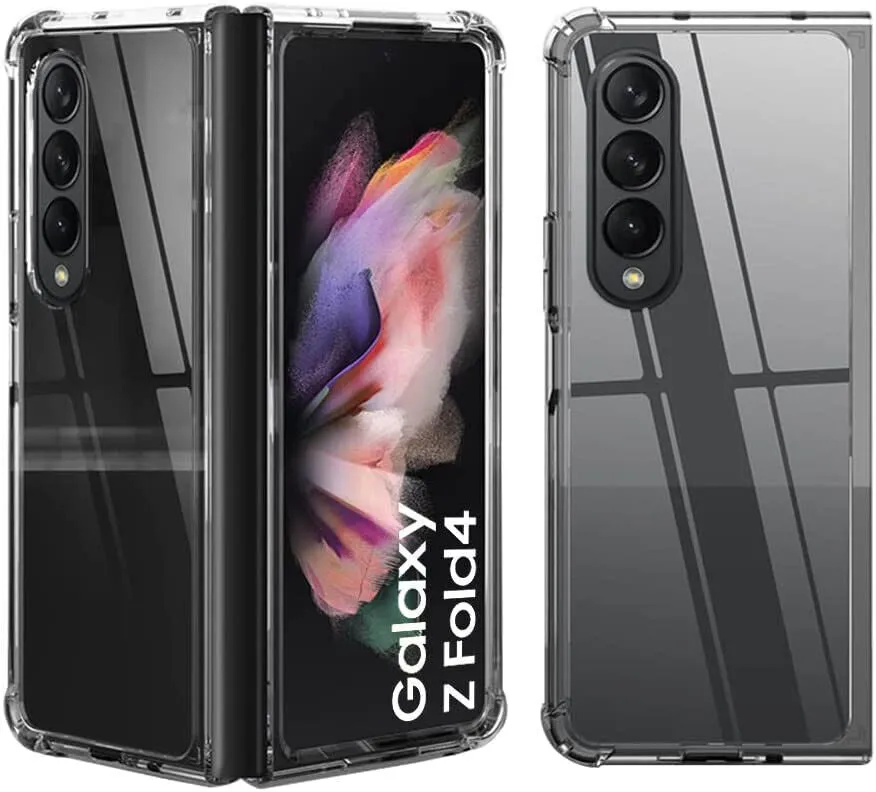 Samsung Galaxy Z Fold 4 Case Clear Silicone Slim Shockproof Gel Hard Cover
