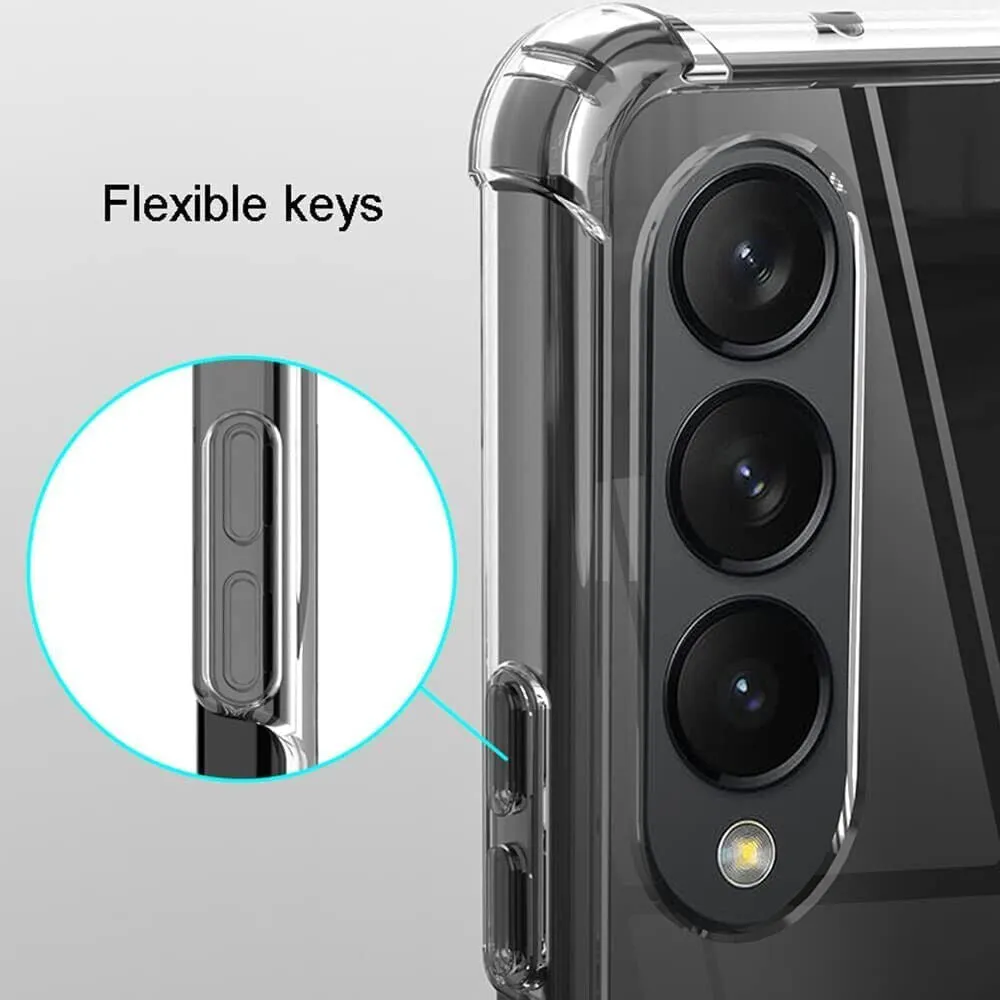 Samsung Galaxy Z Fold 4 Case Clear Silicone Slim Shockproof Gel Hard Cover