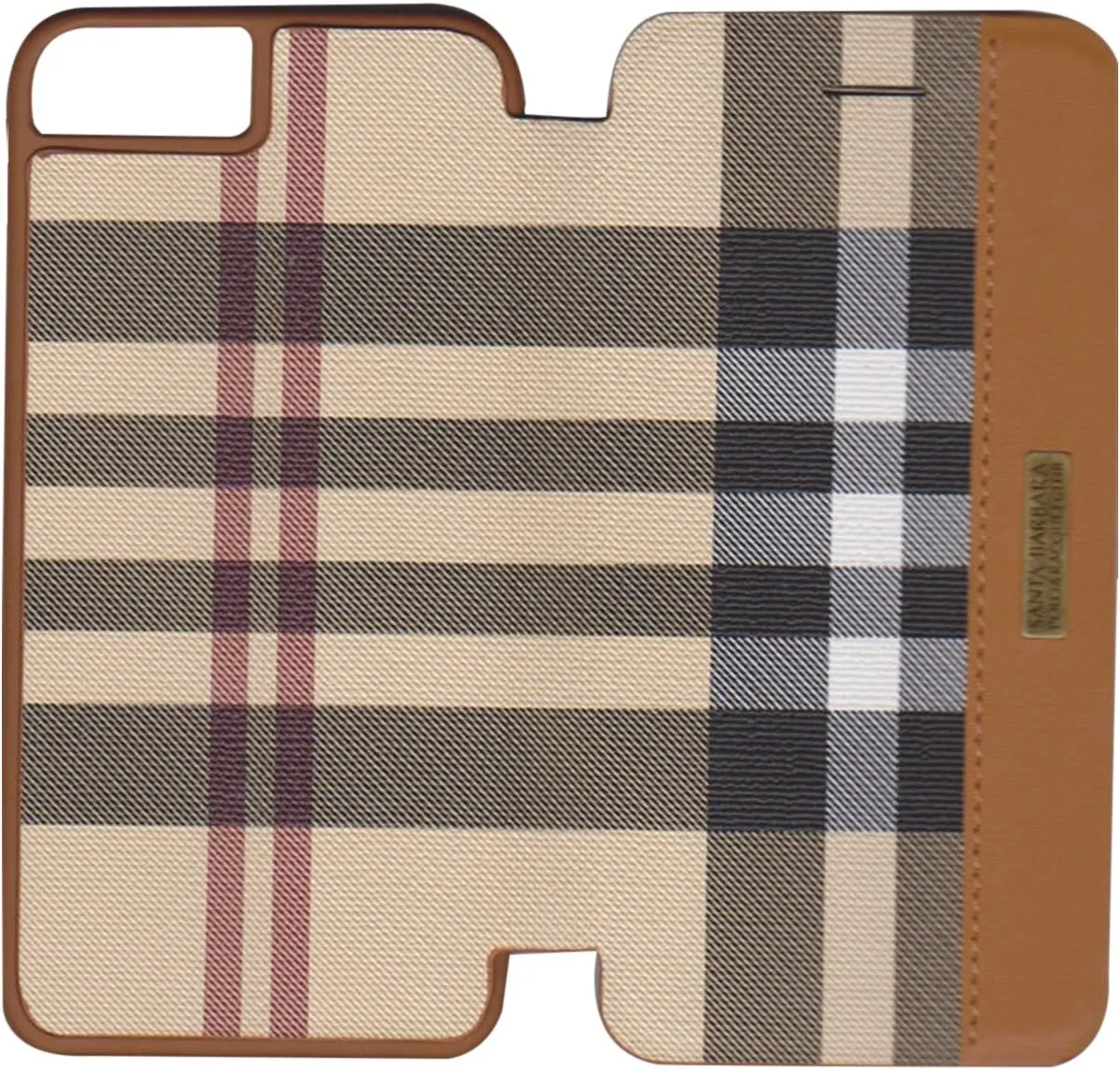 SANTA BARBARA Polo & Racquet Club® Apple Plaid iPhone 7 Folio Case Setting Classic SB-IP7SPPLA-FLBRW