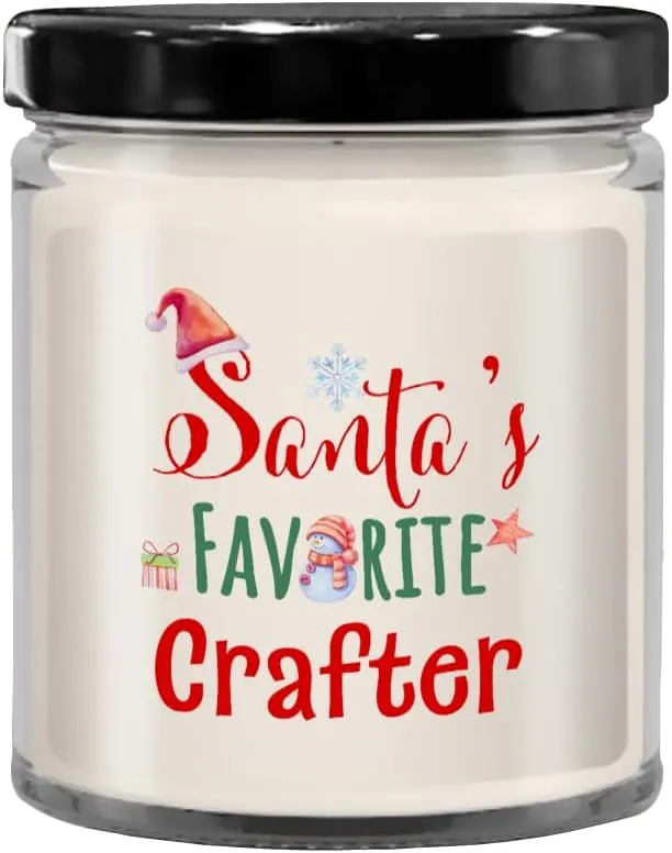 Santa's Favorite Crafter Candle Christmas New Year Gifts for Leather Jewelry Woodcrater Lenscrafter Manager 9 Oz. Vanilla Scented Soy Wax